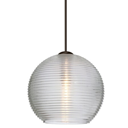 Besa Lighting Kristall 6 Cord Pendant, Clear, Bronze Finish, 1x5W LED 1XT-461500-LED-BR